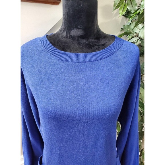 Jack Women's Solid Blue Acrylic Long Sleeve Round Neck Pullover Casual Sweater S - Picture 6 of 12